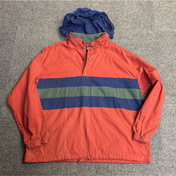 VTG GAP Men’s XL Pullover Hooded ANORAK Cotton Jacket 90’s Retro Classic - Picture 1 of 7